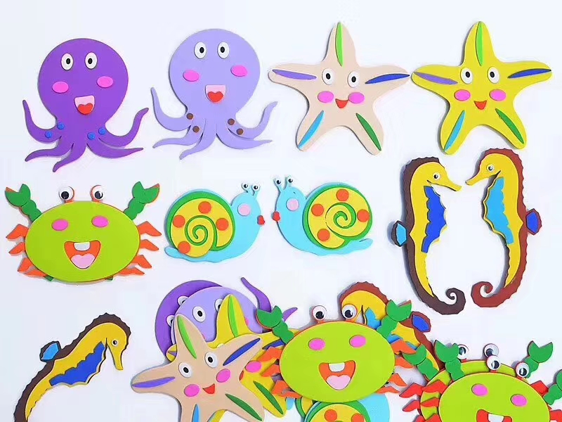 Manufacturers direct classroom blackboard newspaper series kindergarten sponge paste Sea world