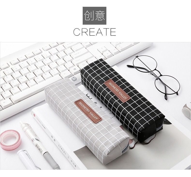 韩版时尚简约条纹笔袋小清新学生用铅笔袋文具袋办公用品详情图4