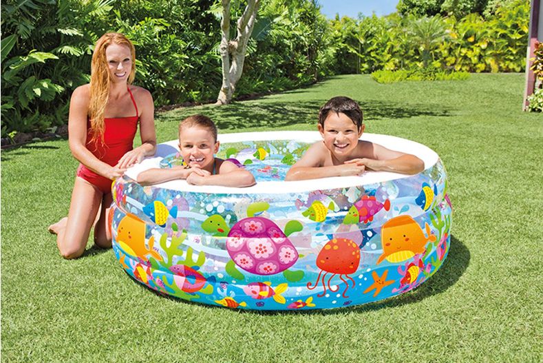 intex Children's inflatable swimming Pool, Family large ball pool, thickened water play pool, adult bathtub 58480