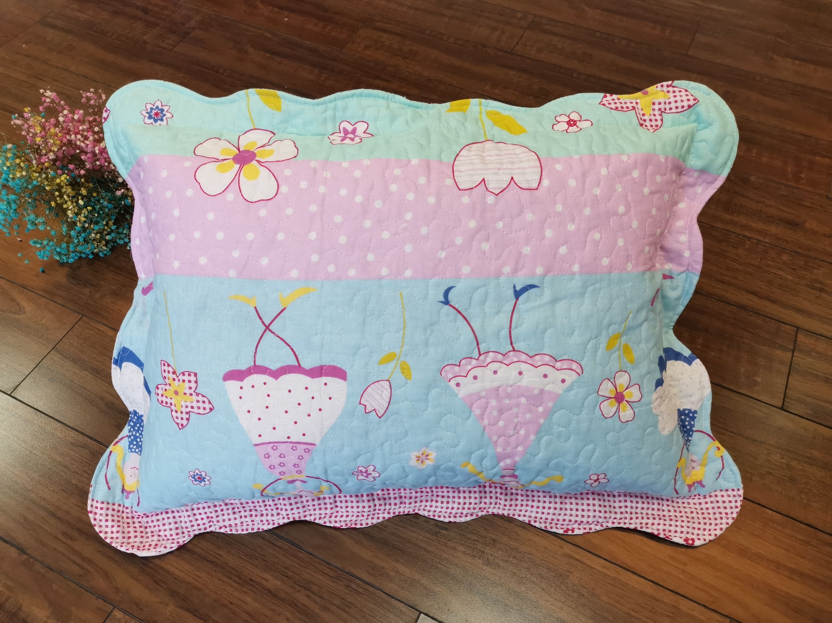 All-cotton quilted pillowcase, pure cotton printed 40*60 pillowcase, single student dormitory detail image 3