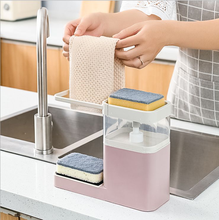 Kitchen press out of the liquid box wipe layout shelf sponge drain rack Dishwashing countertop rag hanger storage objects