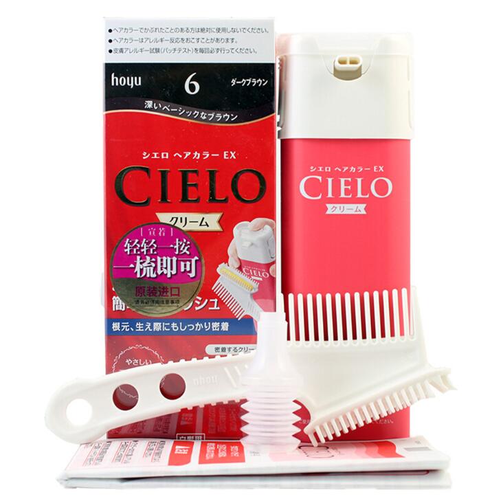 美源CIELO宣若染发霜EX植物染发剂女士遮白发6号深栗棕80g单瓶