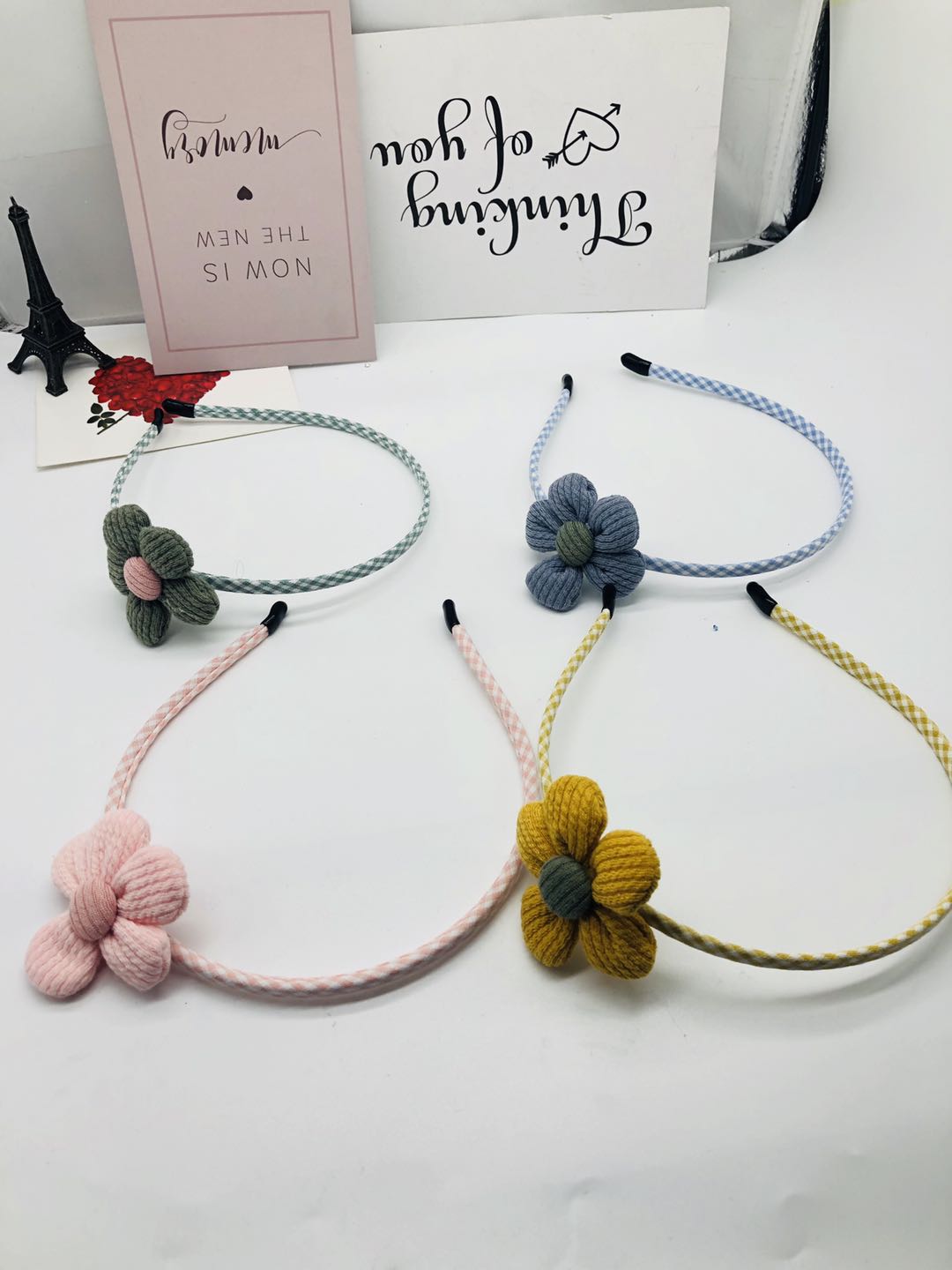 Wool Autumn and winter wool large flowers Sunflower small fresh Korean style pastoral headband Headband accessories full figure