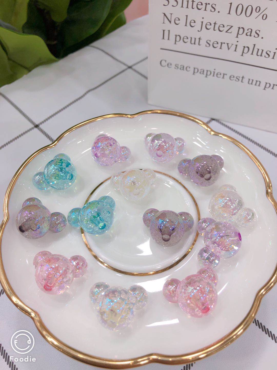 Acrylic half-hole bubble colorful Mickey head pendant accessories
