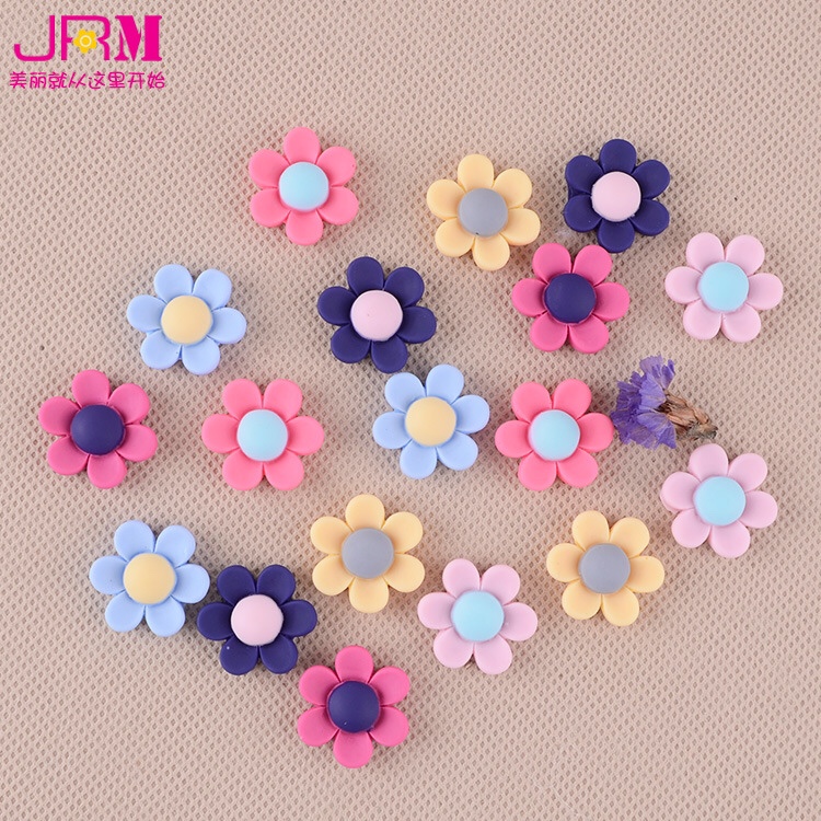 Resin Korean version of children's hair accessories material six petals frosted resin accessories diy handcraft