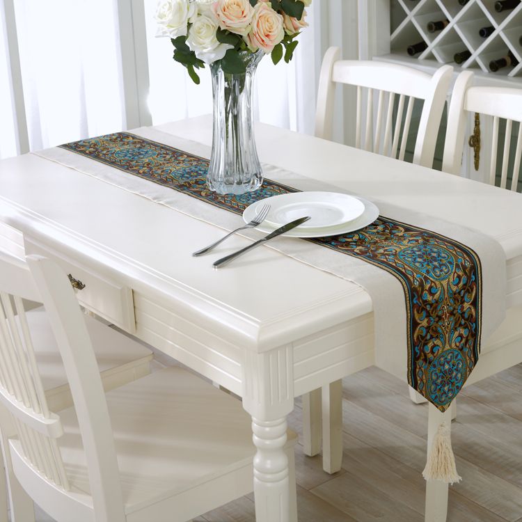 Japanese-style tablecloths, cotton and linen artistic tablecloths, Nordic simple and high-end coffee tables and table flags, rectangular desk tablecloths detail image 1