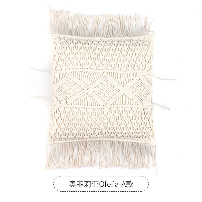 Hand-Woven Home Decoration Strip Cloth Table Flag Coffee Table Flag Nordic Simple Cotton Linen Model Room Exhibition Hall Cover Item Picture