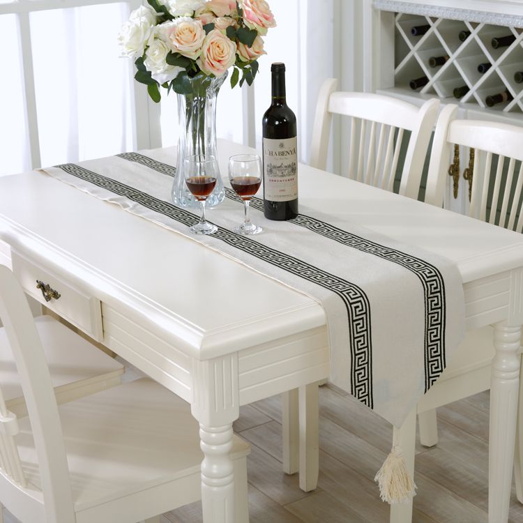 Japanese-style tablecloths, cotton and linen artistic tablecloths, Nordic simple and high-end coffee tables and table flags, rectangular desk tablecloths detail image 2