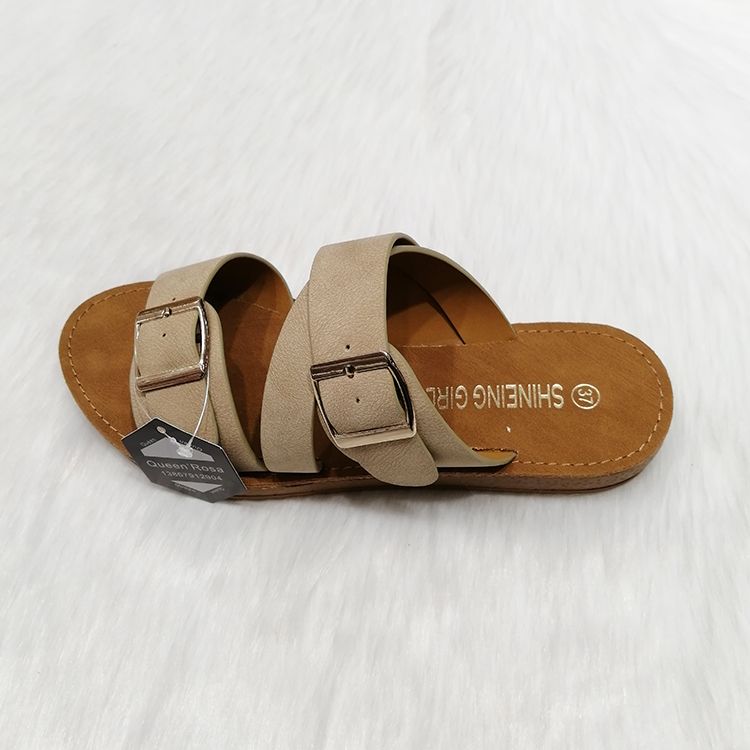 PU fashion sandals shoes Ladies flat casual simple sandals详情图2