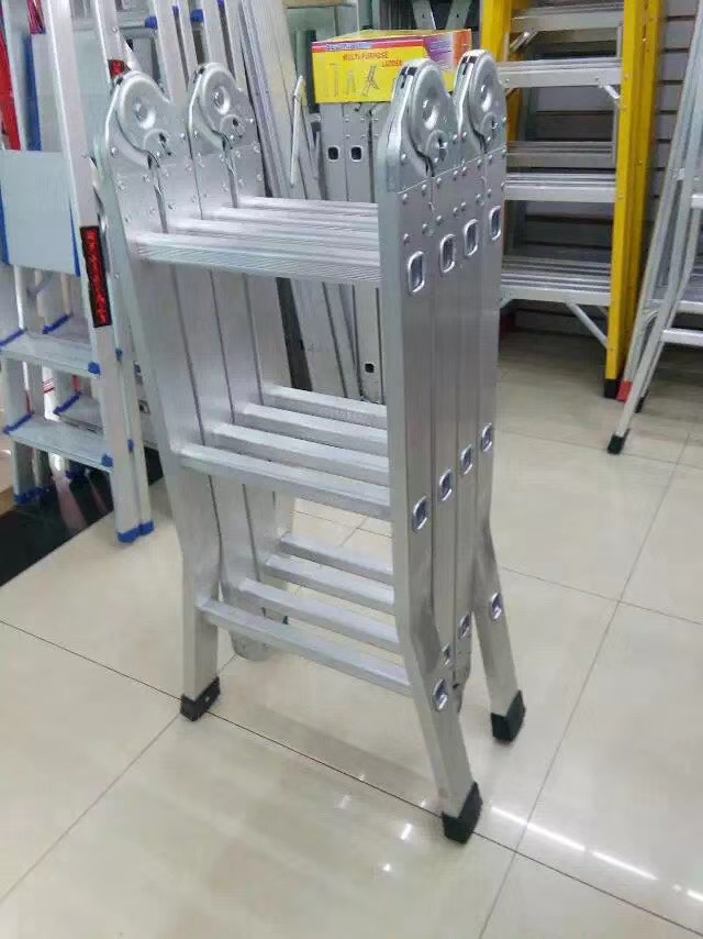 厂家直销，铝合金梯，家用梯，多功能梯，人字梯，单梯，两用梯3.7m产品图