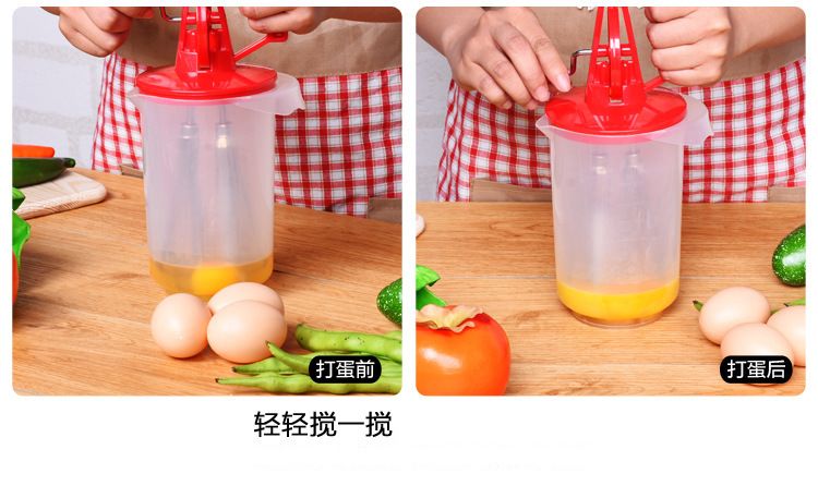 Egg beater, kitchen stirrer, hand-cranked semi-automatic stainless steel egg beater, double-head egg beater, factory direct sales detail image 13