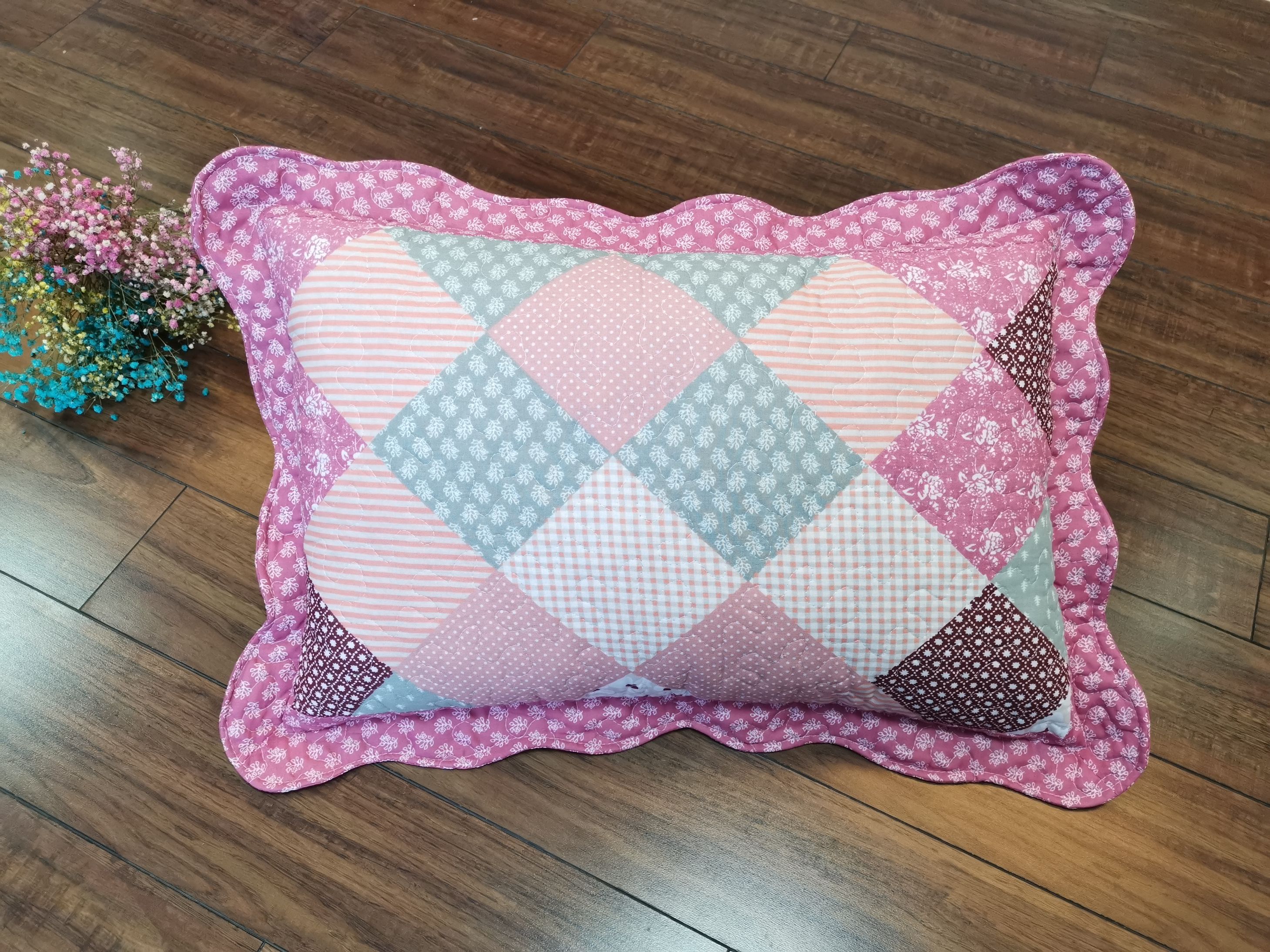 All-cotton quilted pillowcase, pure cotton printed 40*60 pillowcase, single student dormitory detail image 6