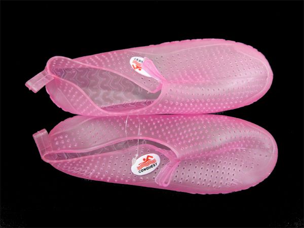 厂家直销 搏路潜水鞋 沙滩鞋 透明水晶鞋 游泳鞋BL088粉色38码产品图