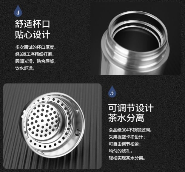 上海清水SM-6991-042 420ml 304不锈钢带提环便携办公车载保温杯详情图9