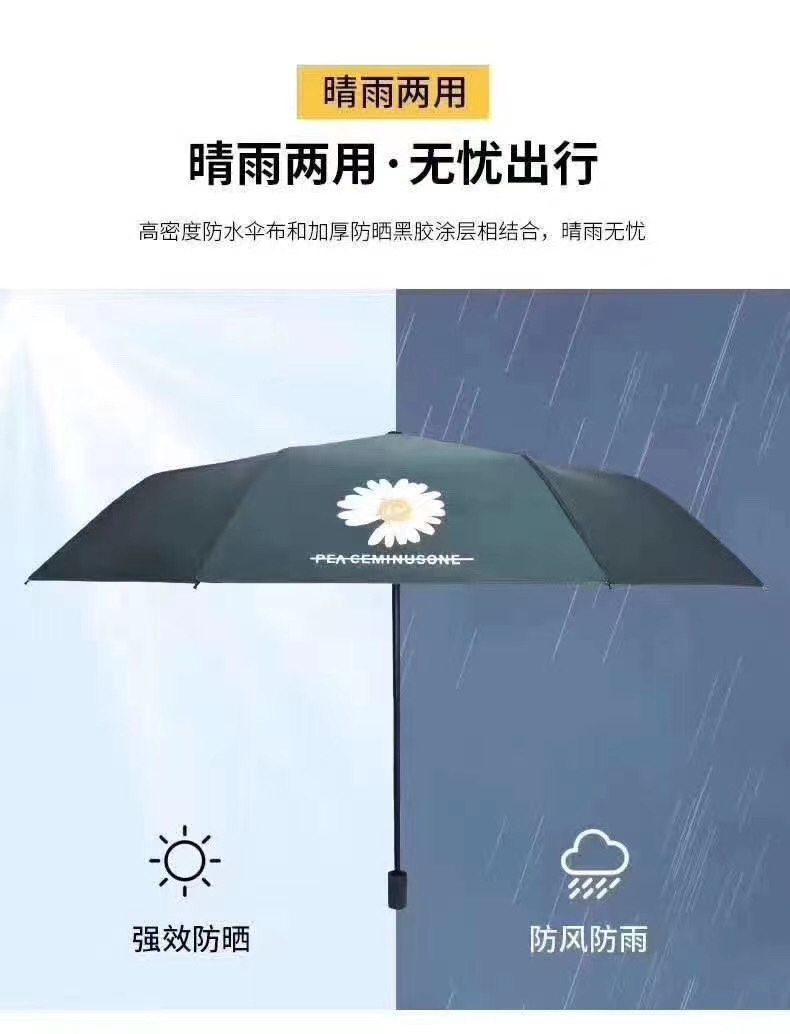 千家旺全自动小雏菊遮阳防晒紫外线学生男女晴雨两用太阳1001详情图8