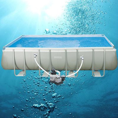 INTEX 26356 Square tube frame water pool, large family frame swimming pool, bathing pool, fish farming and fishing pool detail image 8