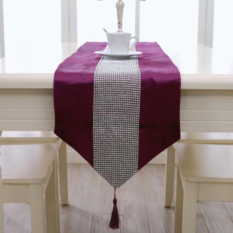 Table flag, coffee table cloth, dining table decoration, long strip cloth, European style, fashionable and grand, modern and simple, table mat, diamond-encrusted tablecloth, bed flag detail image 7