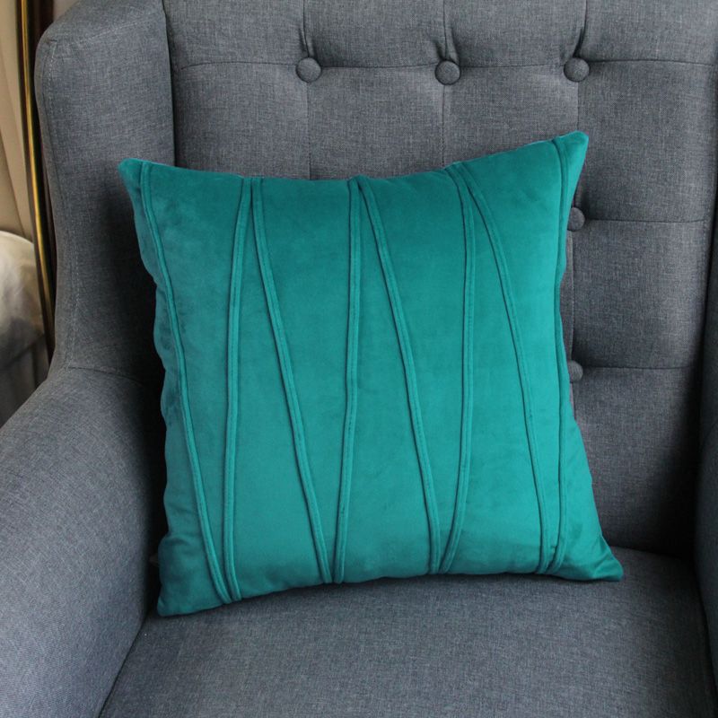Velvet modern and simple solid-color throw pillow cushion sofa office bed backrest headboard pillowcase without core detail image 4