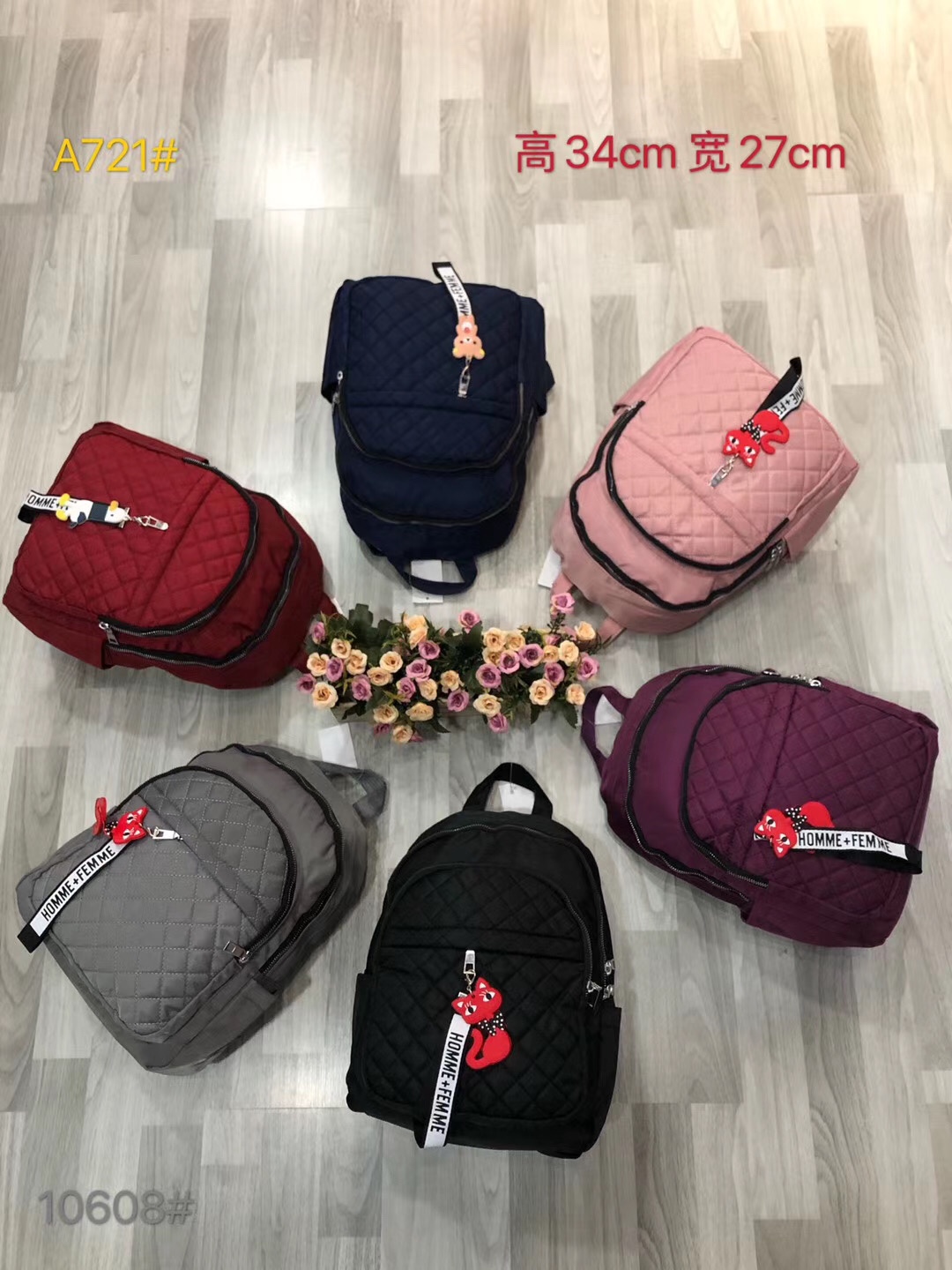 女包新款尼龙双肩包时尚纯色学生背包厂家直销休闲旅行双肩包产品图