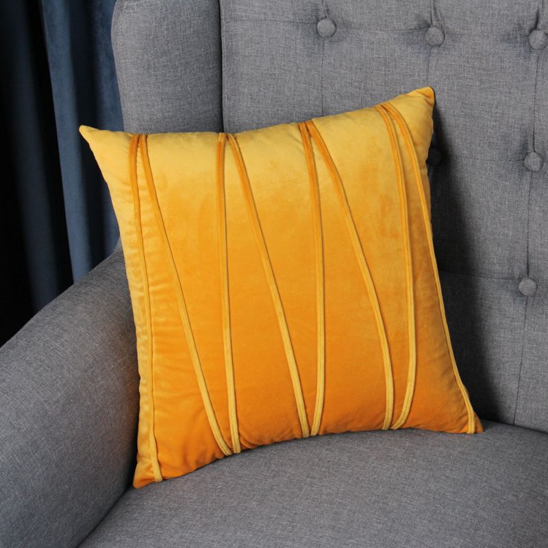 Velvet modern and simple solid-color throw pillow cushion sofa office bed backrest headboard pillowcase without core detail image 3