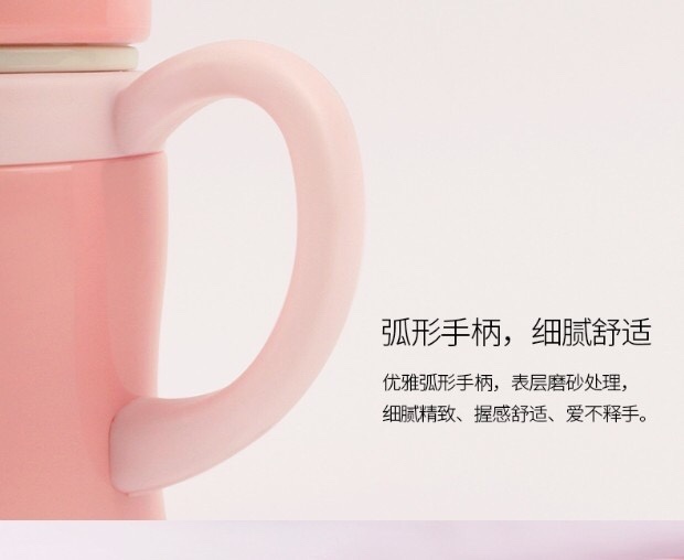 上海清水SM-6941-040 400ml 304不锈钢时尚女士办公带手柄滤网泡茶水杯详情图10