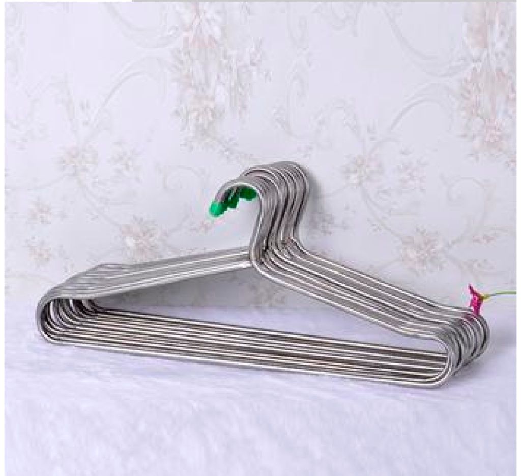 不锈钢实心衣架防风衣挂晒衣架晾衣架衣服架衣撑详情图3