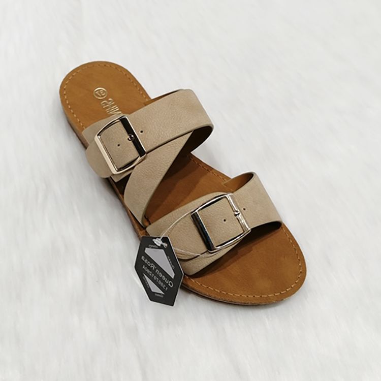PU fashion sandals shoes Ladies flat casual simple sandals详情图1