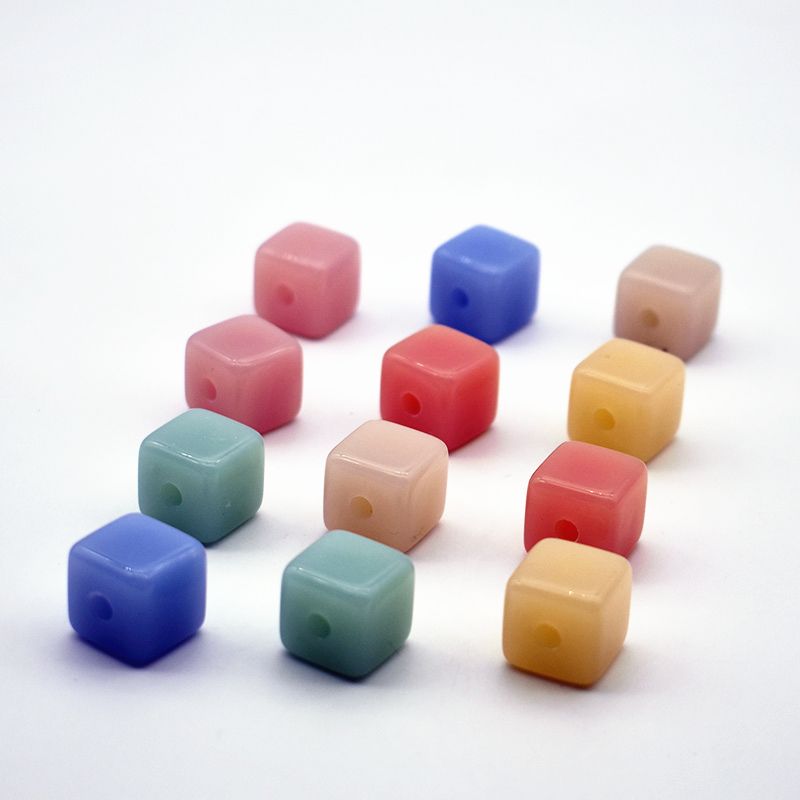 DIY饰品配件手工串珠耳饰头饰15mm12mm果冻方珠散珠手链项链材料