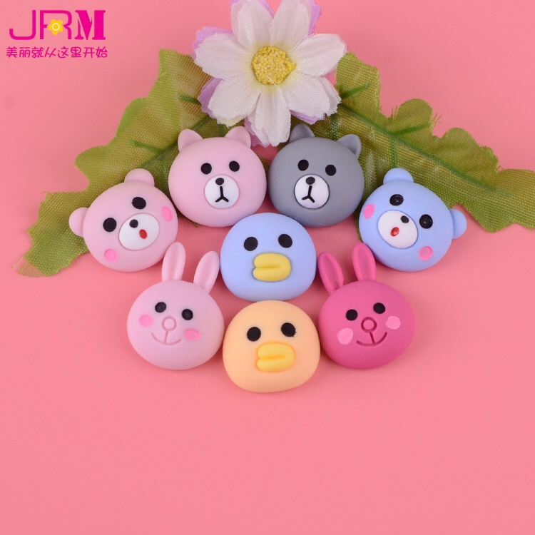 中号磨砂布朗熊可妮兔莎莉鸭树脂配件 眼镜盒贴片手机壳装饰材料饰品配件