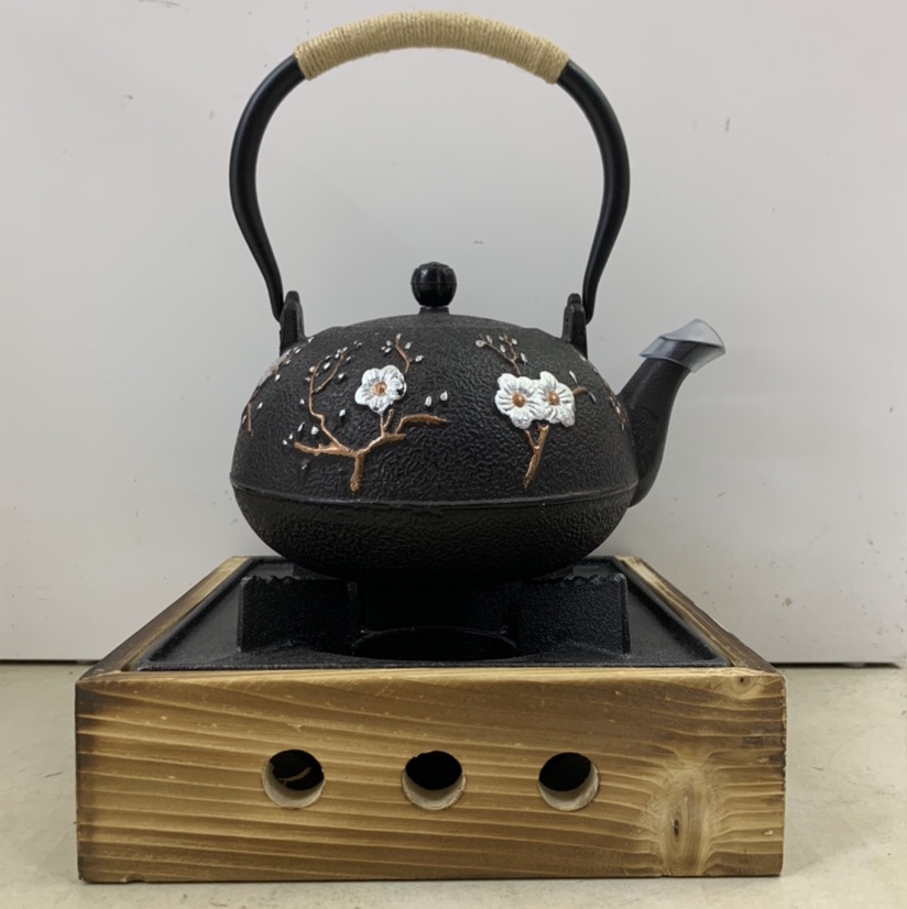 Old Teapot Old Iron Pot Relief Iron Pot Pure Hand-Made Iron Pot Copper Cover Copper Pot Teapot Enamel Tea Craft Set Manufacturers Direct Wholesale Item Picture