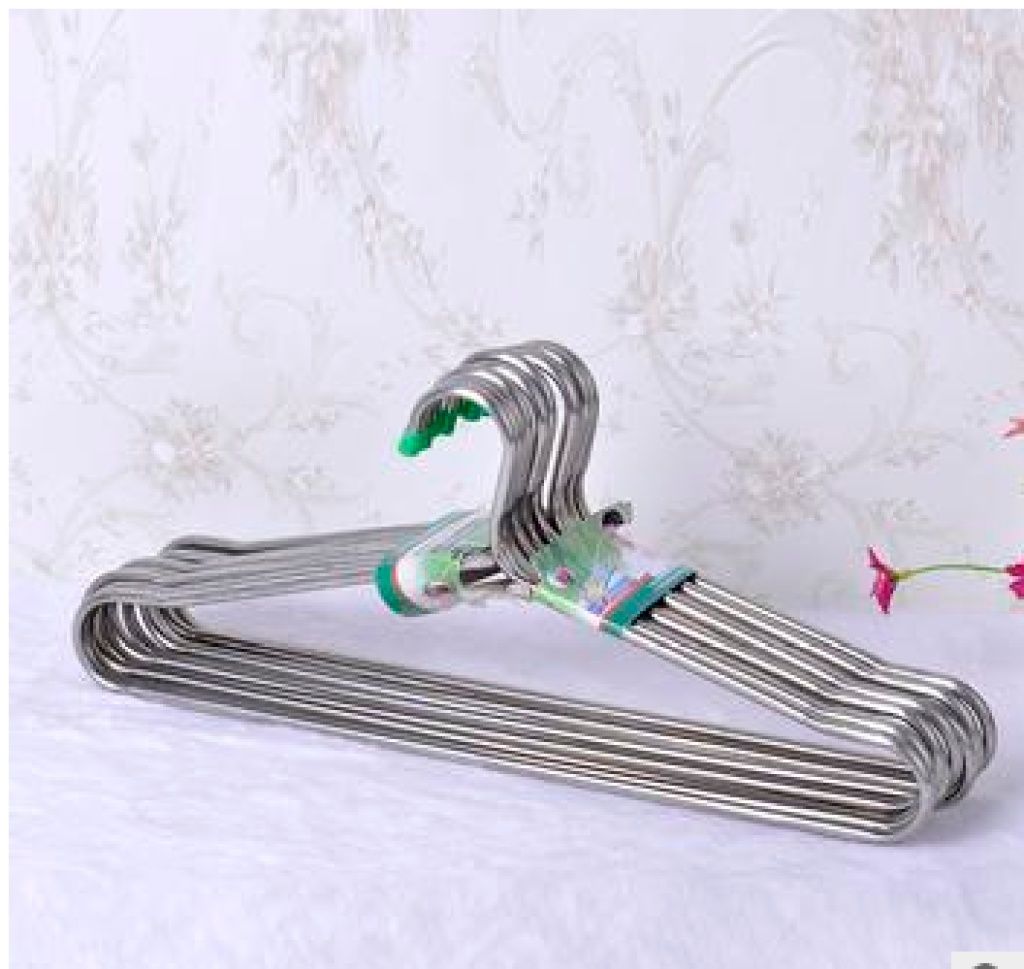 不锈钢实心衣架防风衣挂晒衣架晾衣架衣服架衣撑详情图1