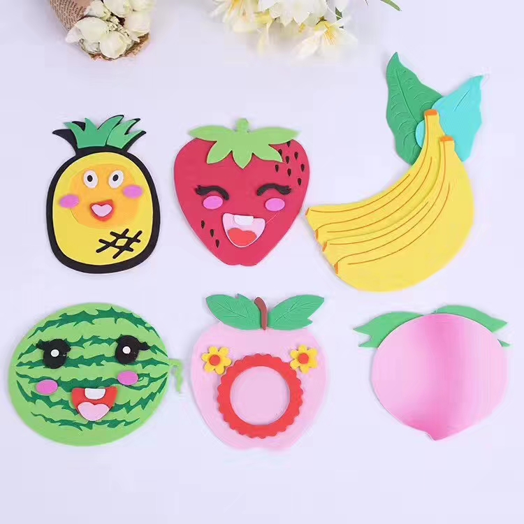 Factory direct marketing classroom blackboard newspaper series kindergarten sponge paste fruit decoration