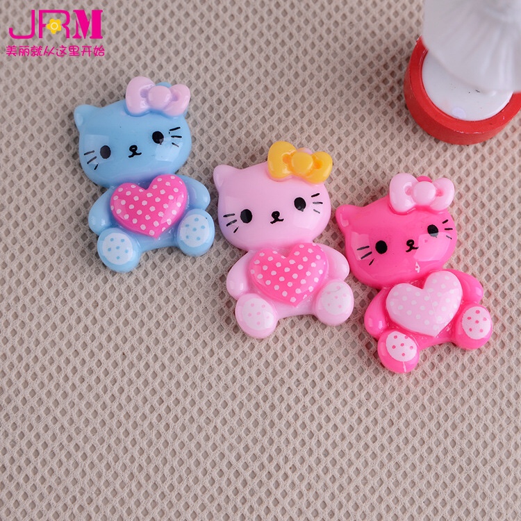 Jingrimei factory direct selling children hair accessories cat resin accessories mobile phone gift box DIY accessories wholesale thumbnail