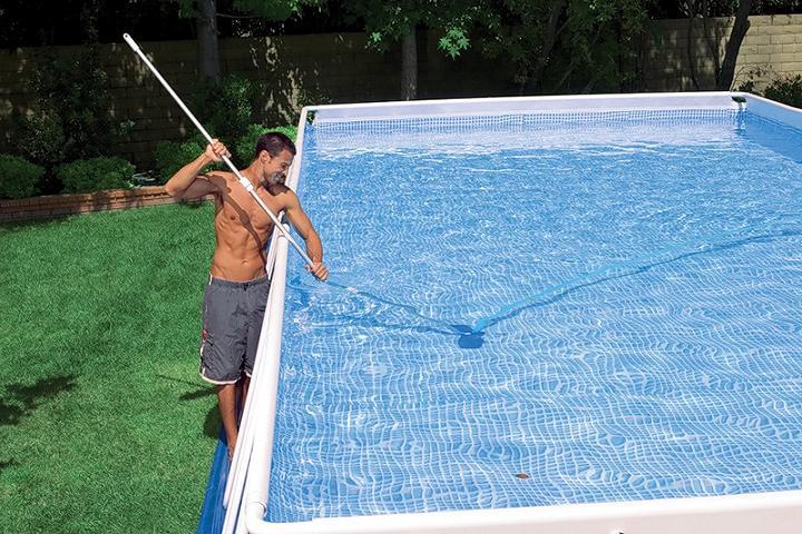 INTEX 26356 Square tube frame water pool, large family frame swimming pool, bathing pool, fish farming and fishing pool detail image 3