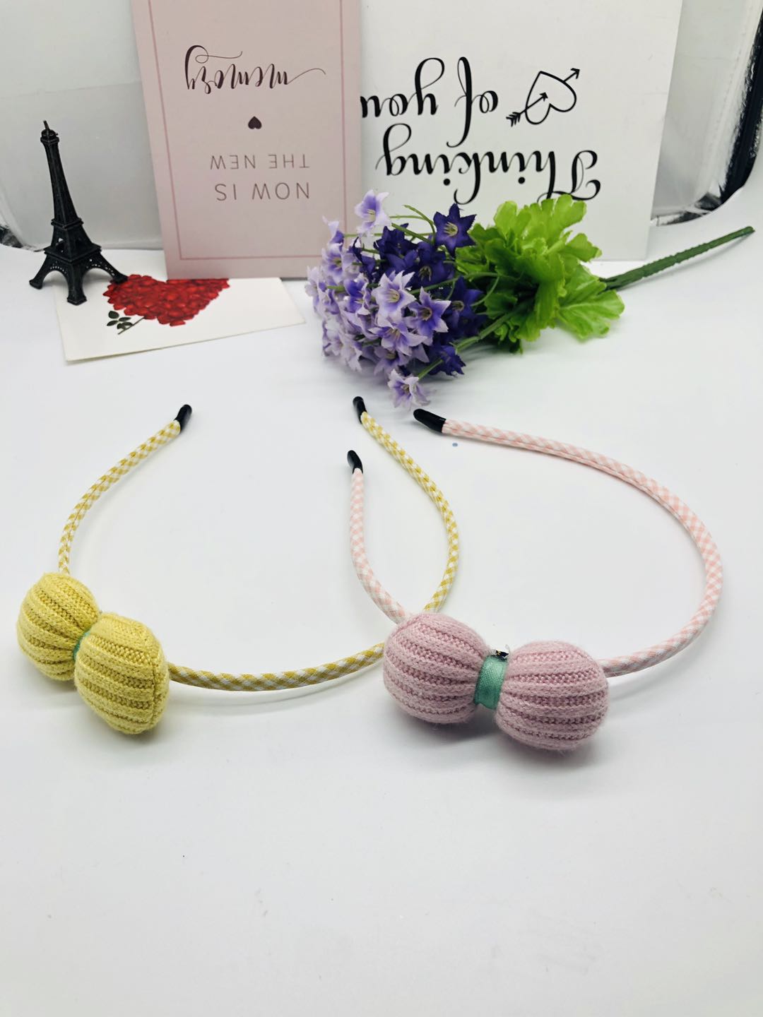 Bow tie wool large flowers sunflower small fresh Korean style pastoral headband Headband accessories details Picture