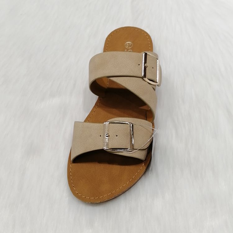 PU fashion sandals shoes Ladies flat casual simple sandals详情图4