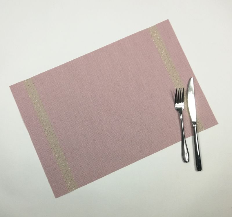Simple Western Placemat European Pvc With Gold Wire Stripes Placemat Teslin Hotel Thickened Insulated Placemat In Stock details Picture