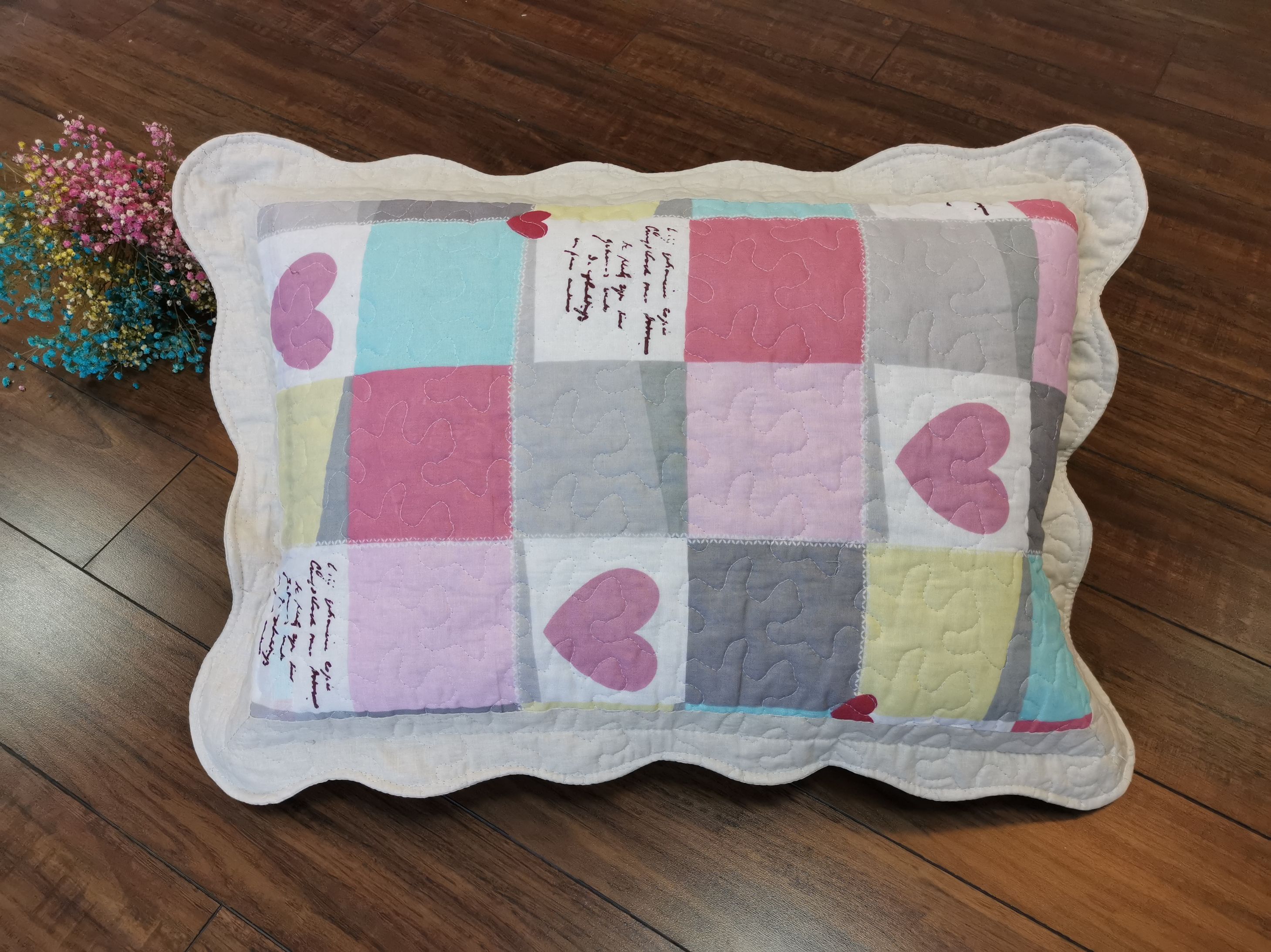 All-cotton quilted pillowcase, pure cotton printed 40*60 pillowcase, single student dormitory detail image 5