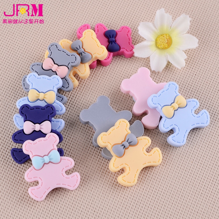 Medium resin factory direct selling children hair accessories resin material bow tie bear accessories diy manual box manufacturers direct selling children hair accessories resin material bow tie bear accessories