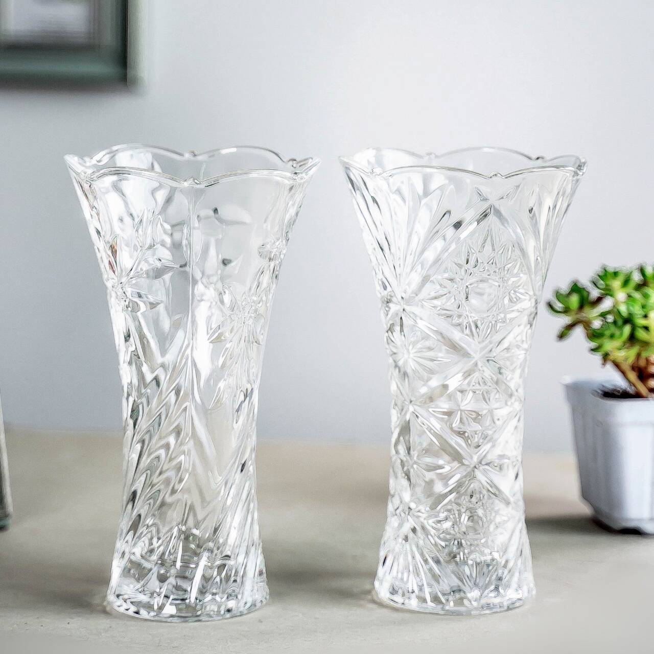 花瓶插花工艺品透明瓶子雕花工艺厂家直销详情图2