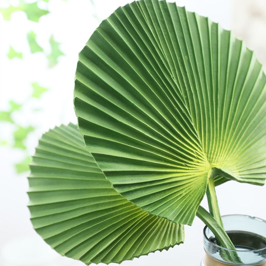 PU artificial flowers, banana leaves, palm leaves, artificial plants, flower arrangements, sunflower leaves, fan leaves, green large leaves, fashionable home decoration