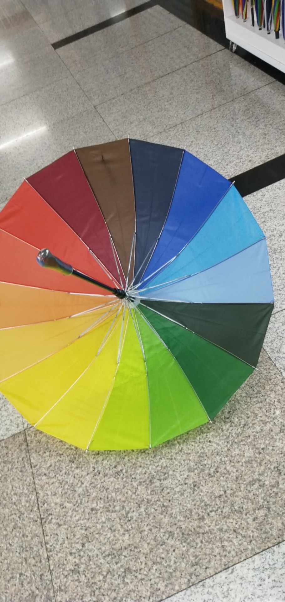 55 cm, 16 rainbow umbrellas with straight poles details Picture