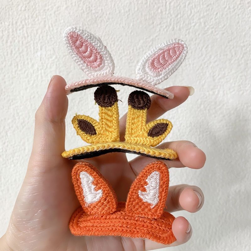 Children's Knitting Animal Hair Clip Cute Baby Bb Clip Internet Celebrity Stereo Specification drawing