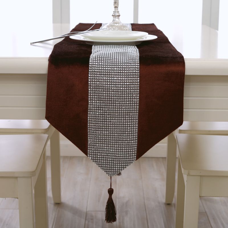 Table flag, coffee table cloth, dining table decoration, long strip cloth, European style, fashionable and grand, modern and simple, table mat, diamond-encrusted tablecloth, bed flag detail image 5