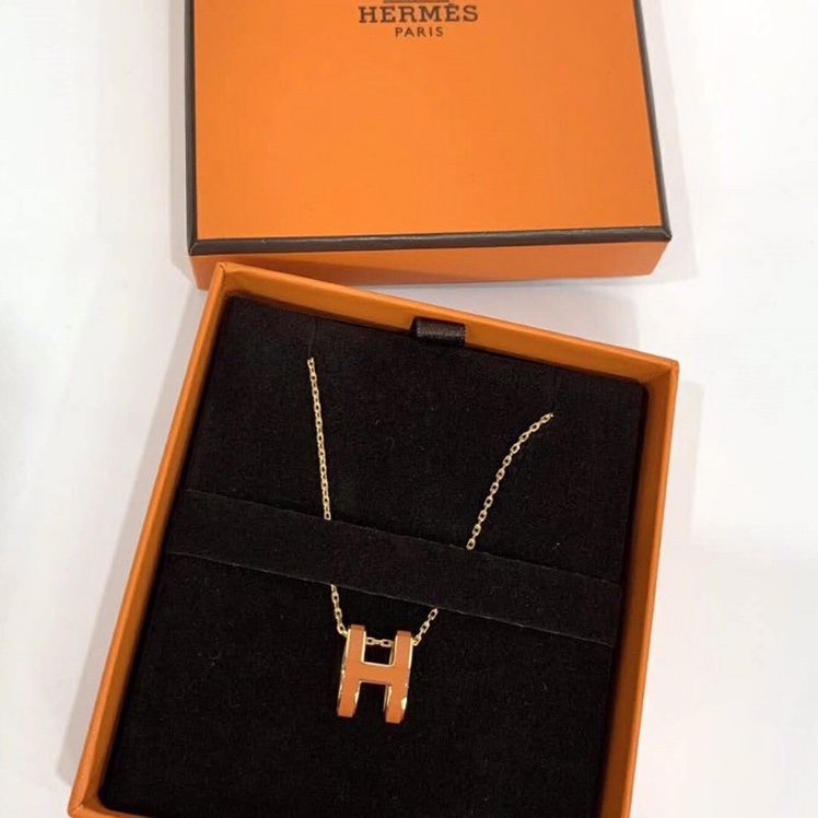 Hermès 女士 橘色金链项链图