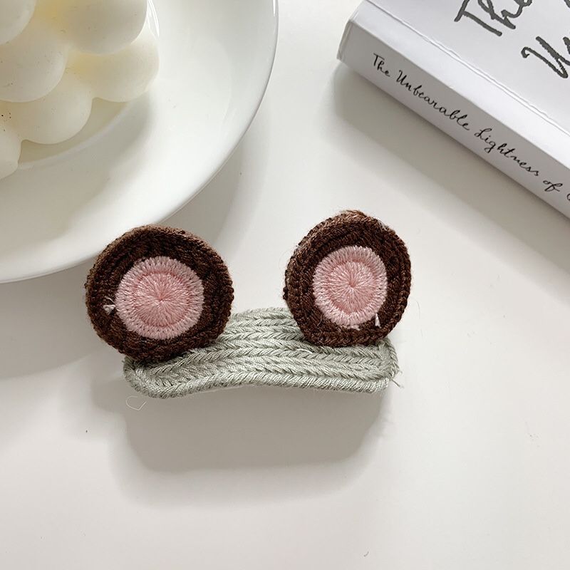 Children's Knitting Animal Hair Clip Cute Baby Bb Clip Internet Celebrity Stereo details Picture