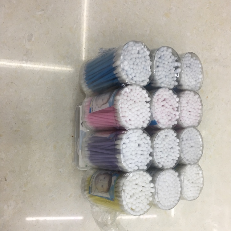 100 soft cup plastic rod cotton swabs details Picture