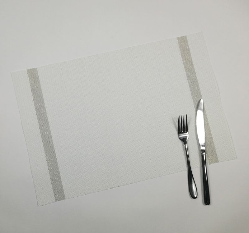 Simple Western Placemat European Pvc With Gold Wire Stripes Placemat Teslin Hotel Thickened Insulated Placemat In Stock undefined