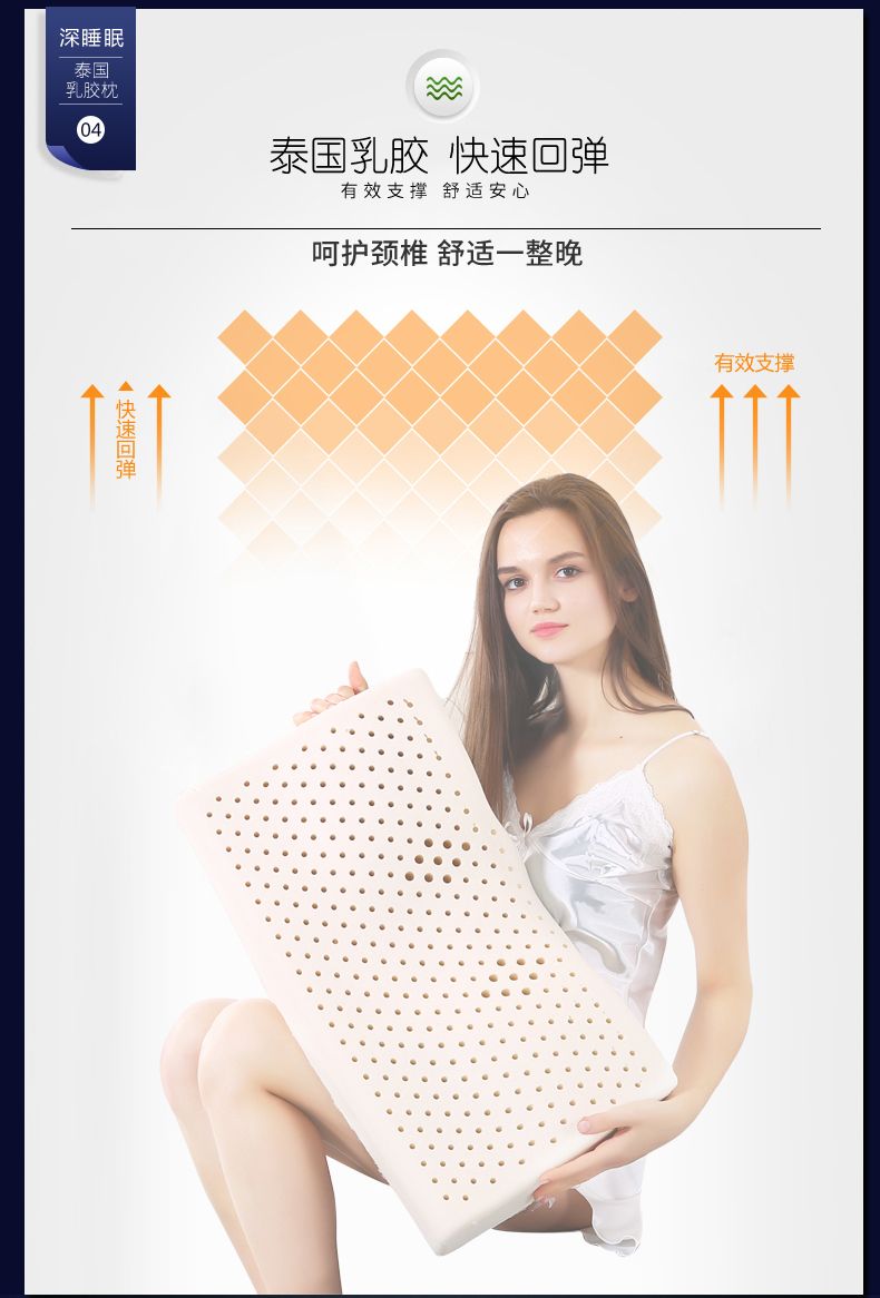泰国进口天然乳胶枕芯护颈椎蝶形成人枕头-蝶形止鼾乳胶枕详情图12