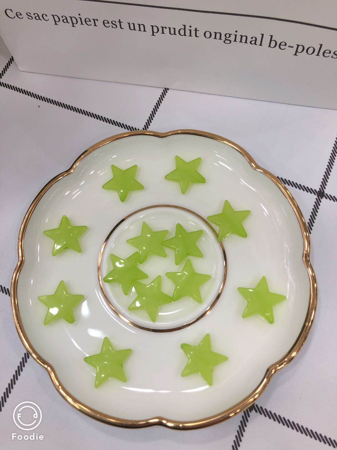 Acrylic straight hole jelly big five-pointed star rope accessories